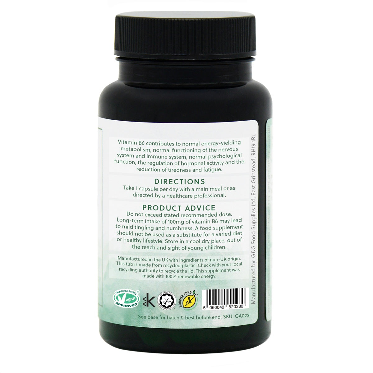 Vitamin B6 100mg - 120 Vegan Capsules