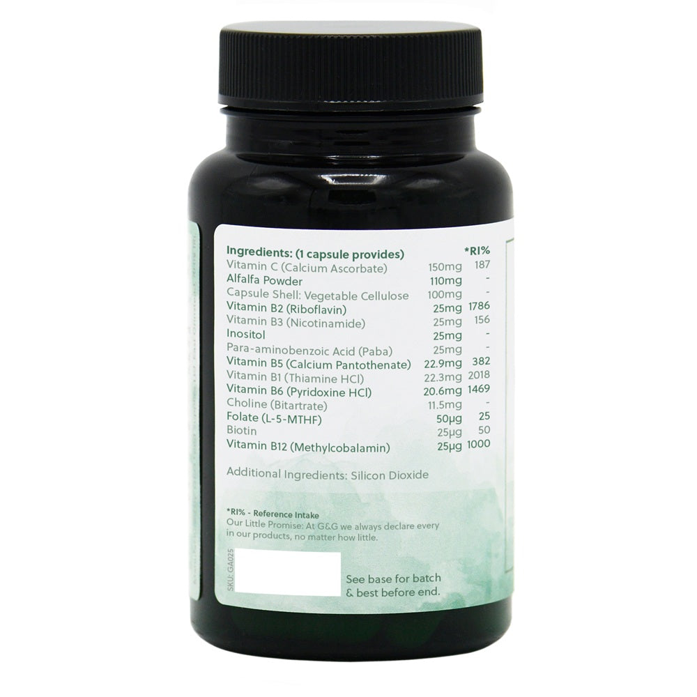 Vitamin B Complex & Vitamin C - 60 Vegan Capsules
