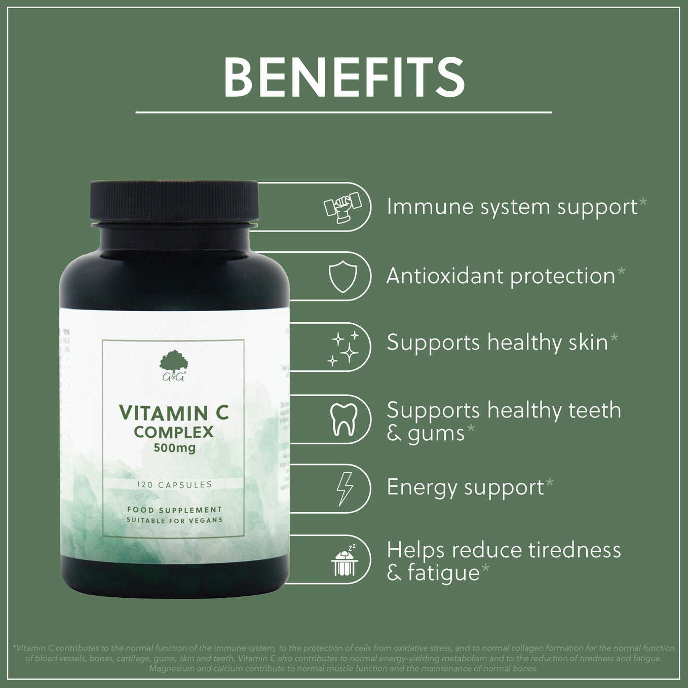 Vitamin C 500mg - 120 Vegan Capsules