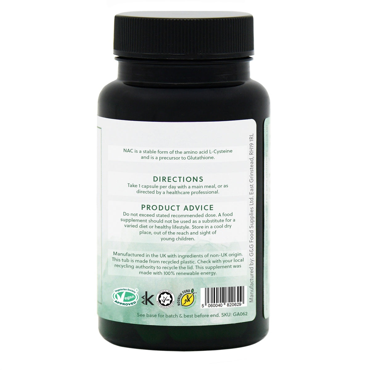 N-Acetyl-L-Cysteine (NAC) 500mg - 30 Vegan Capsules