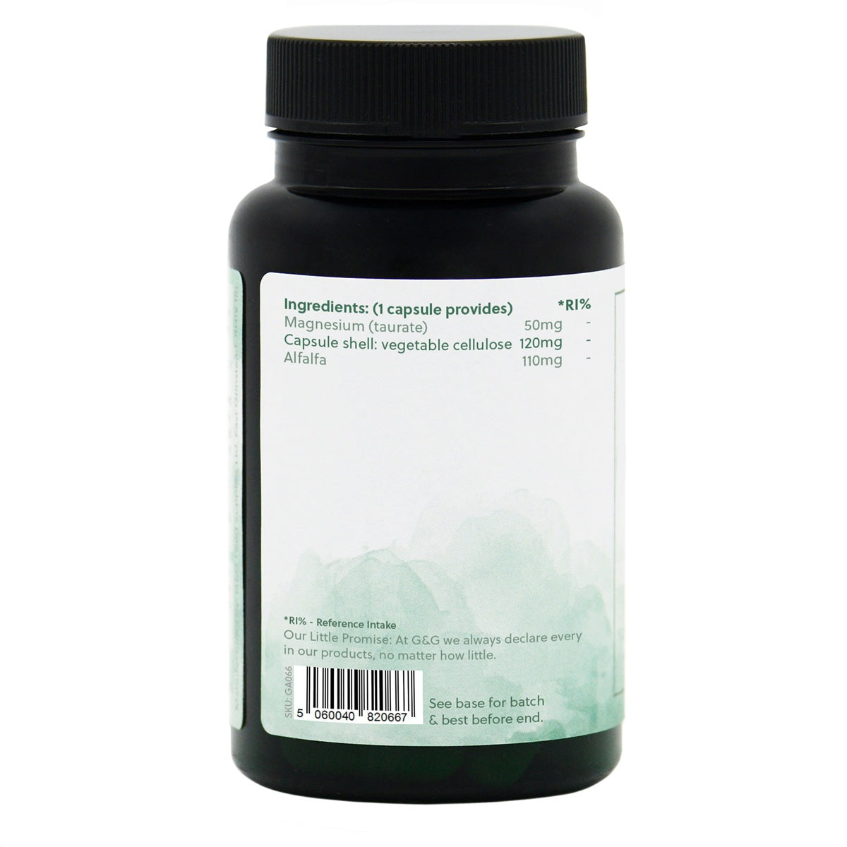 Magnesium Taurate 50mg - 60 Vegan Capsules