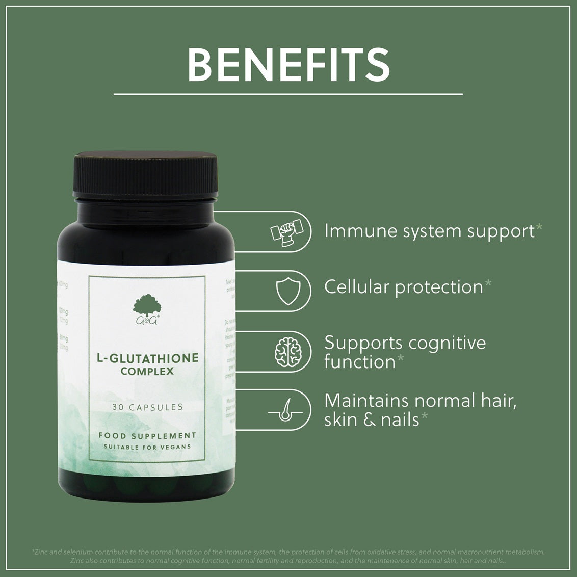 L-Glutathione Complex - 30 Vegan Capsules G&G Vitamins L-Glutathione Complex - 30 Vegan Capsules G&G Vitamins