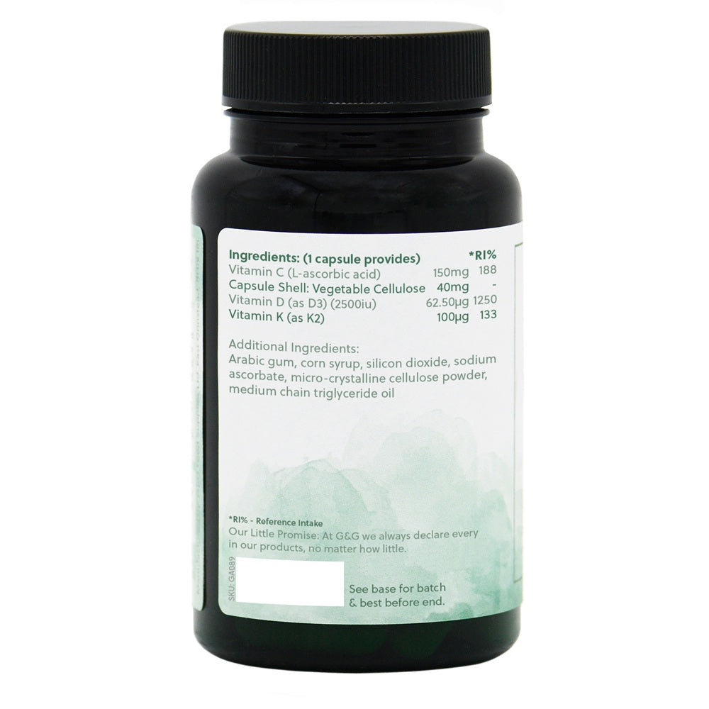 Vitamin D3 2500IU (with Vitamin K2 & C) - 90 Vegan Capsules