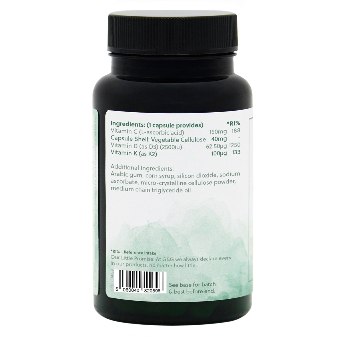 Vitamin D3 2500IU (with Vitamin K2 & C) - 90 Vegan Capsules