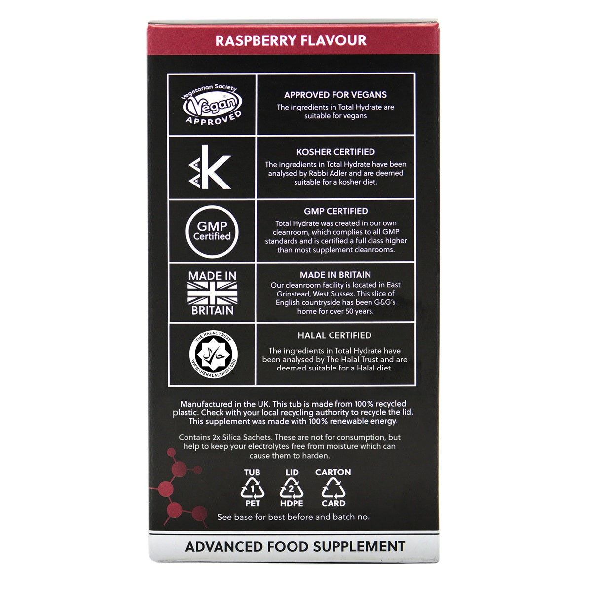 Total Hydrate Raspberry - Electrolyte Drink Mix - 150g Powder