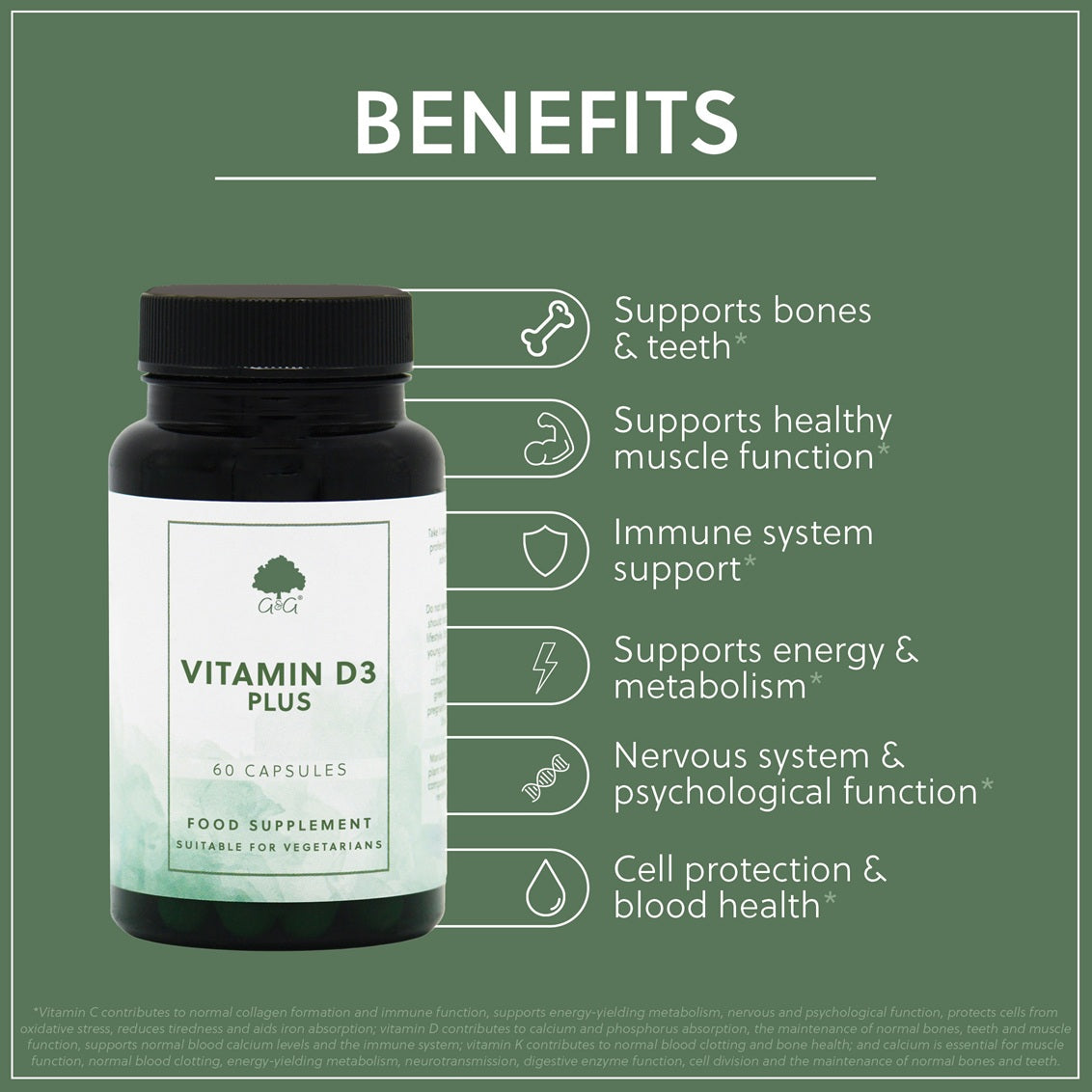 Vitamin D3 Plus (with K2) - 60 Capsules