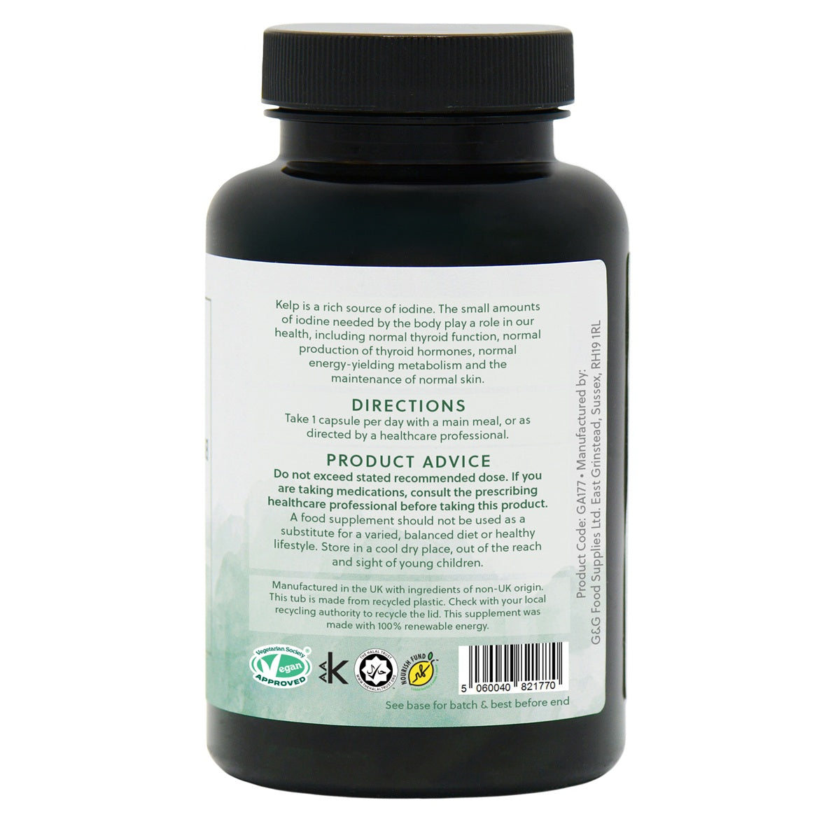 Organic Kelp 500mg - 120 Vegan Capsules