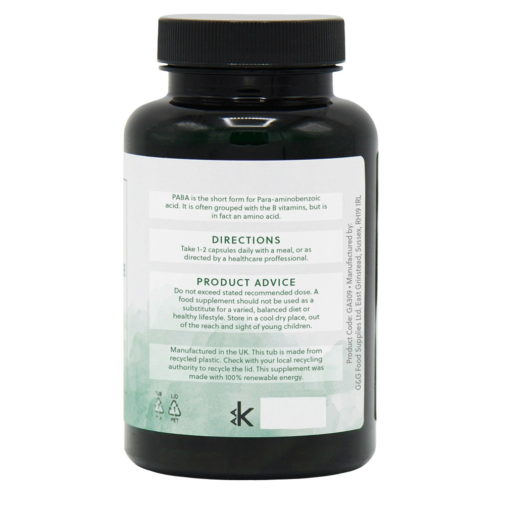PABA (para-aminobenzoic acid) 300mg - 120 Vegan Capsules