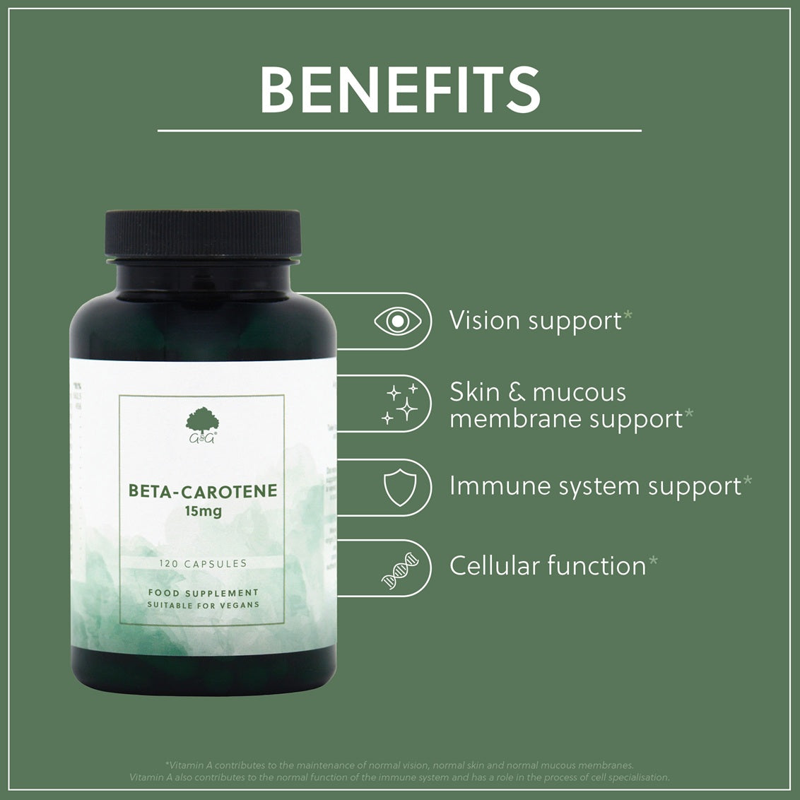 Beta-Carotene 15mg - 120 Vegan Capsules