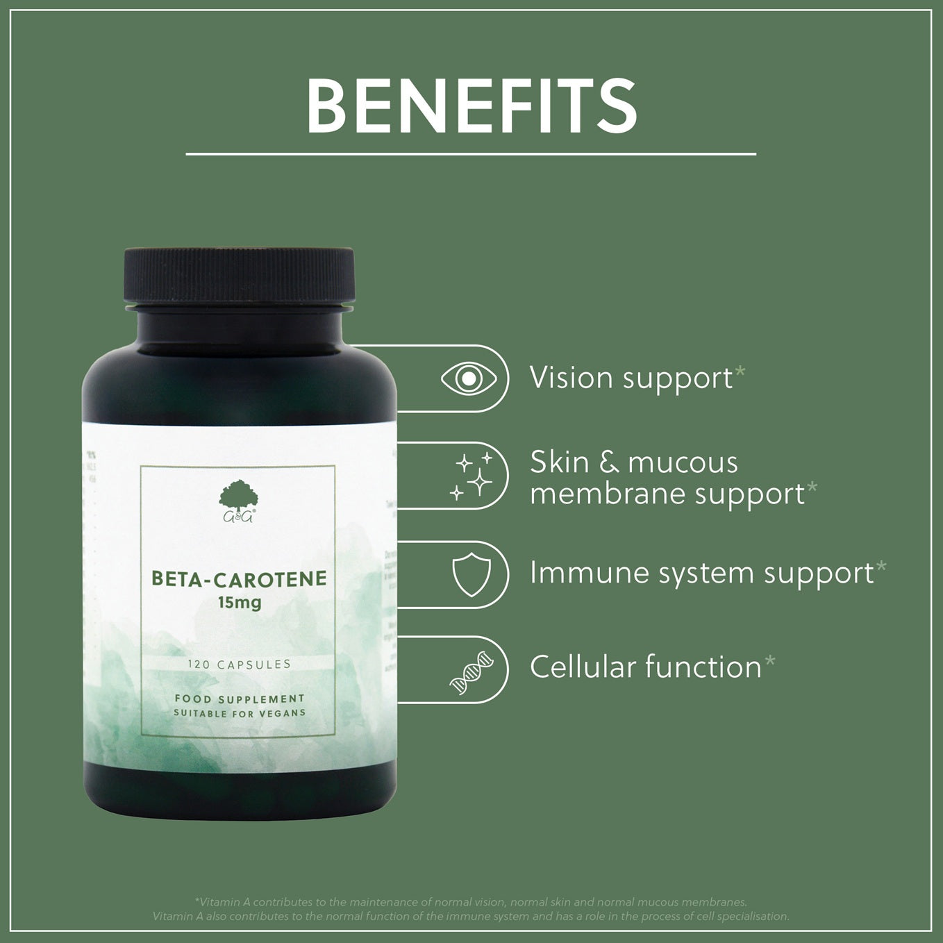 Beta-Carotene 15mg - 120 Vegan Capsules
