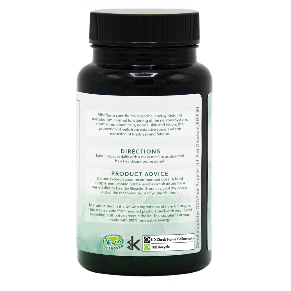 Vitamin B2 Riboflavin 50mg - 120 Vegan Capsules