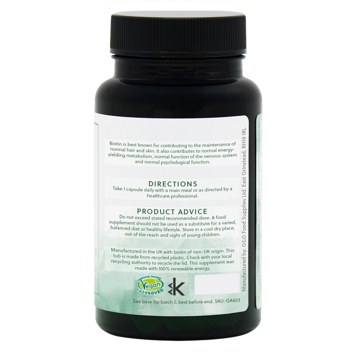 Biotin 500μg - 120 Vegan Capsules