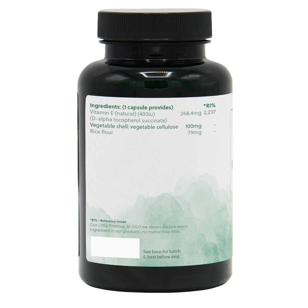 Vitamin E 400iu - 120 Vegan Capsules G&G Vitamins Vitamin E 400iu - 120 Vegan Capsules G&G Vitamins