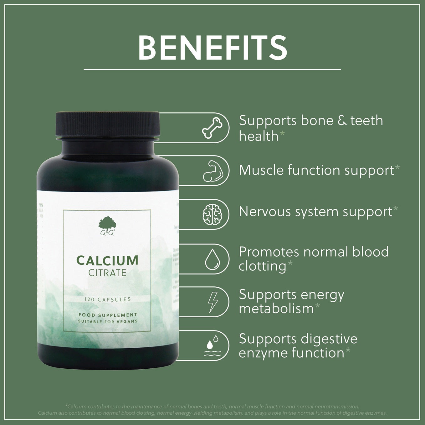 Calcium Citrate 200mg - 120 Vegan Capsules