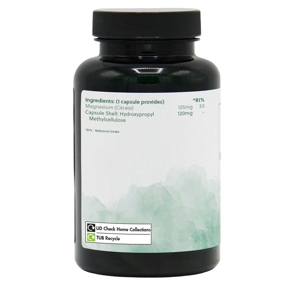 Magnesium Citrate 125mg - 90 Vegan Capsules