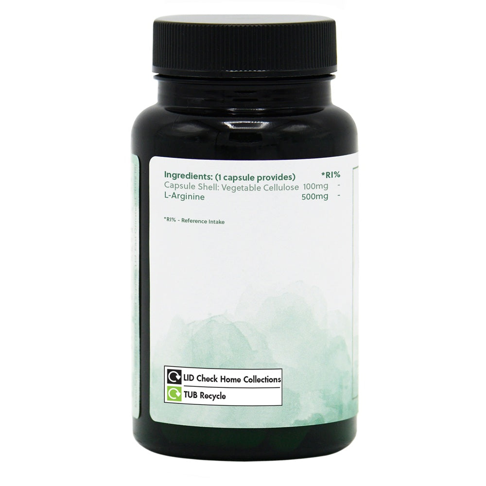 L-Arginine 500mg - 60 Vegan Capsules