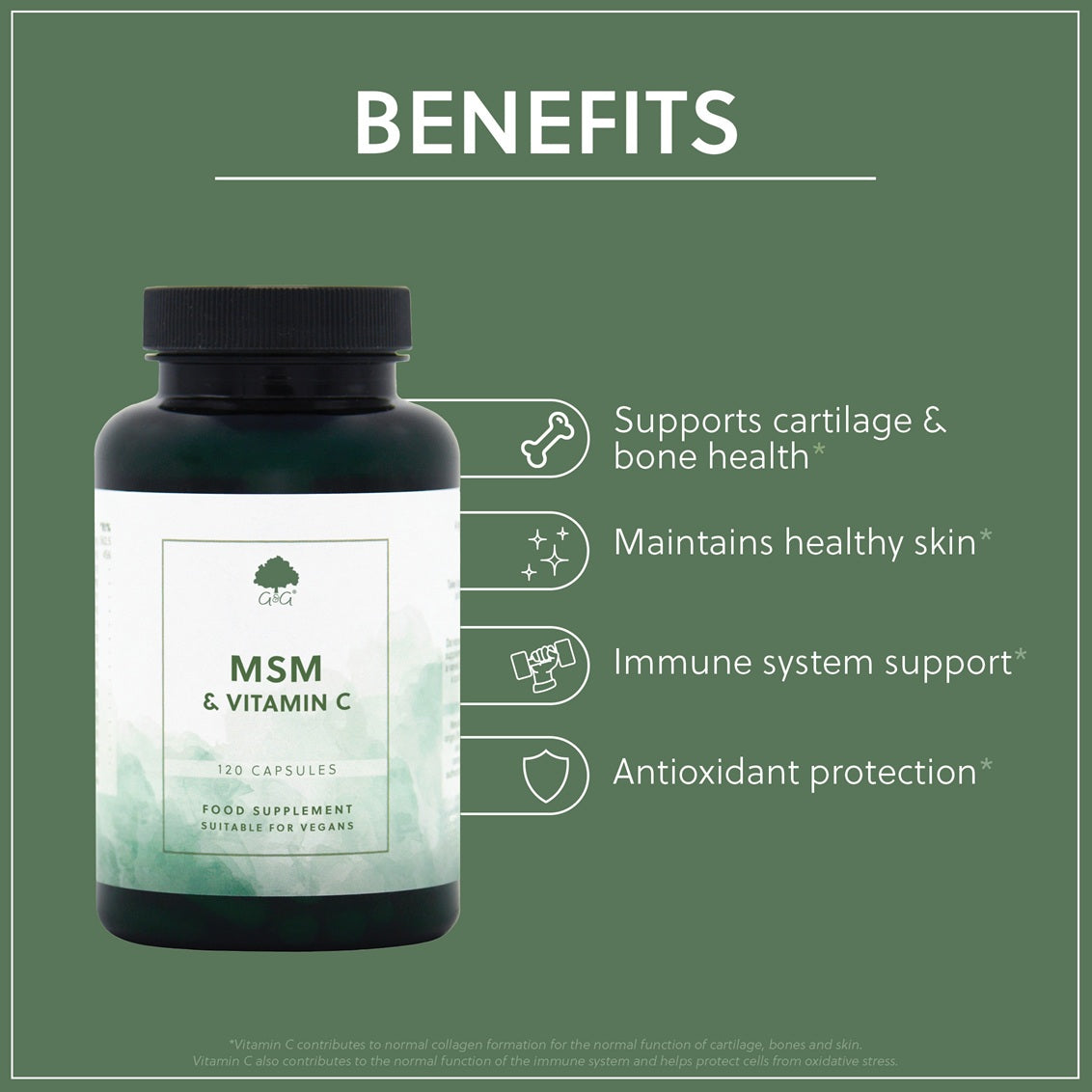 MSM with Vitamin C - 120 Vegan Capsules