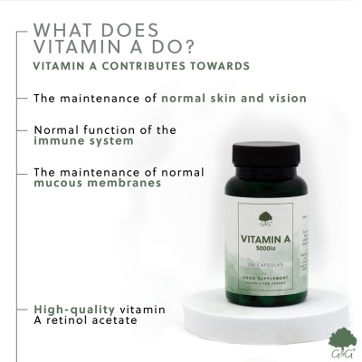 Vitamin A (retinol) 5000iu - 120 Vegan Capsules