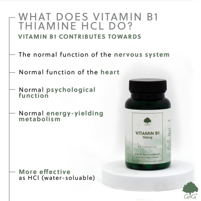 Vitamin B1 Thiamine HCl 100mg - 90 Vegan Capsules