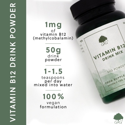 Vitamin B12 Drink Powder - 50g Vegan Powder