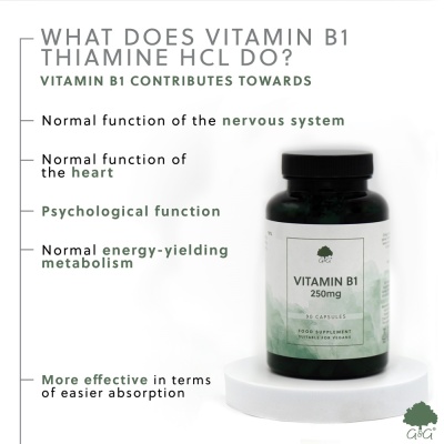 Vitamin B1 Thiamine HCl 250mg - 90 Vegan Capsules