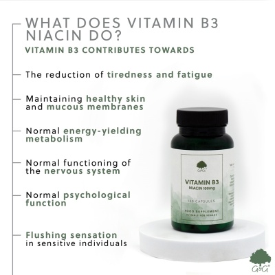 Vitamin B3 Niacin 100mg - 120 Vegan Capsules