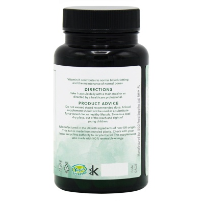 High Strength Vitamin K2 200mcg - 90 Vegan Capsules