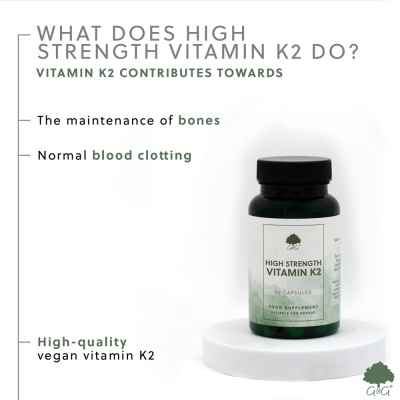 High Strength Vitamin K2 200mcg - 90 Vegan Capsules