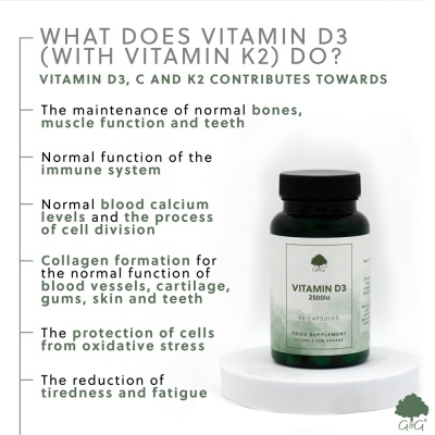 Vitamin D3 2500IU (with Vitamin K2) - 90 Vegan Capsules