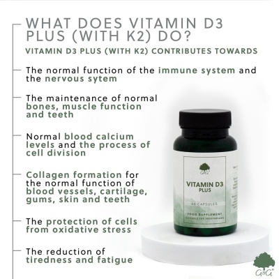 Vitamin D3 Plus (with K2) - 60 Capsules