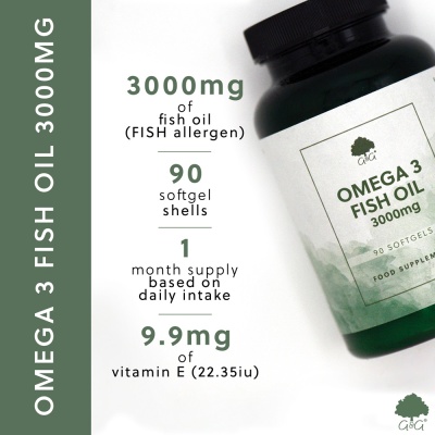 Omega 3 Fish Oil 3000mg - 90 Softgels