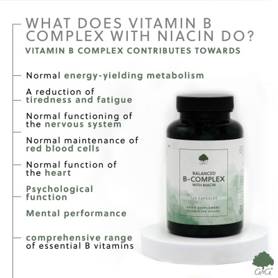 Vitamin B Complex with Niacin - 120 Vegan Capsules