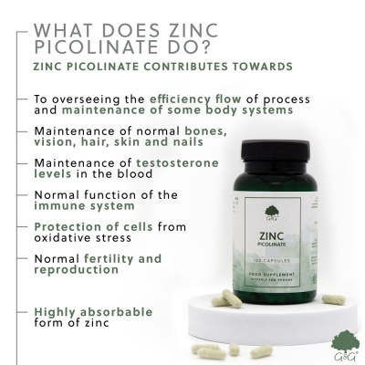 Zinc Picolinate 22mg - 120 Vegan Capsules