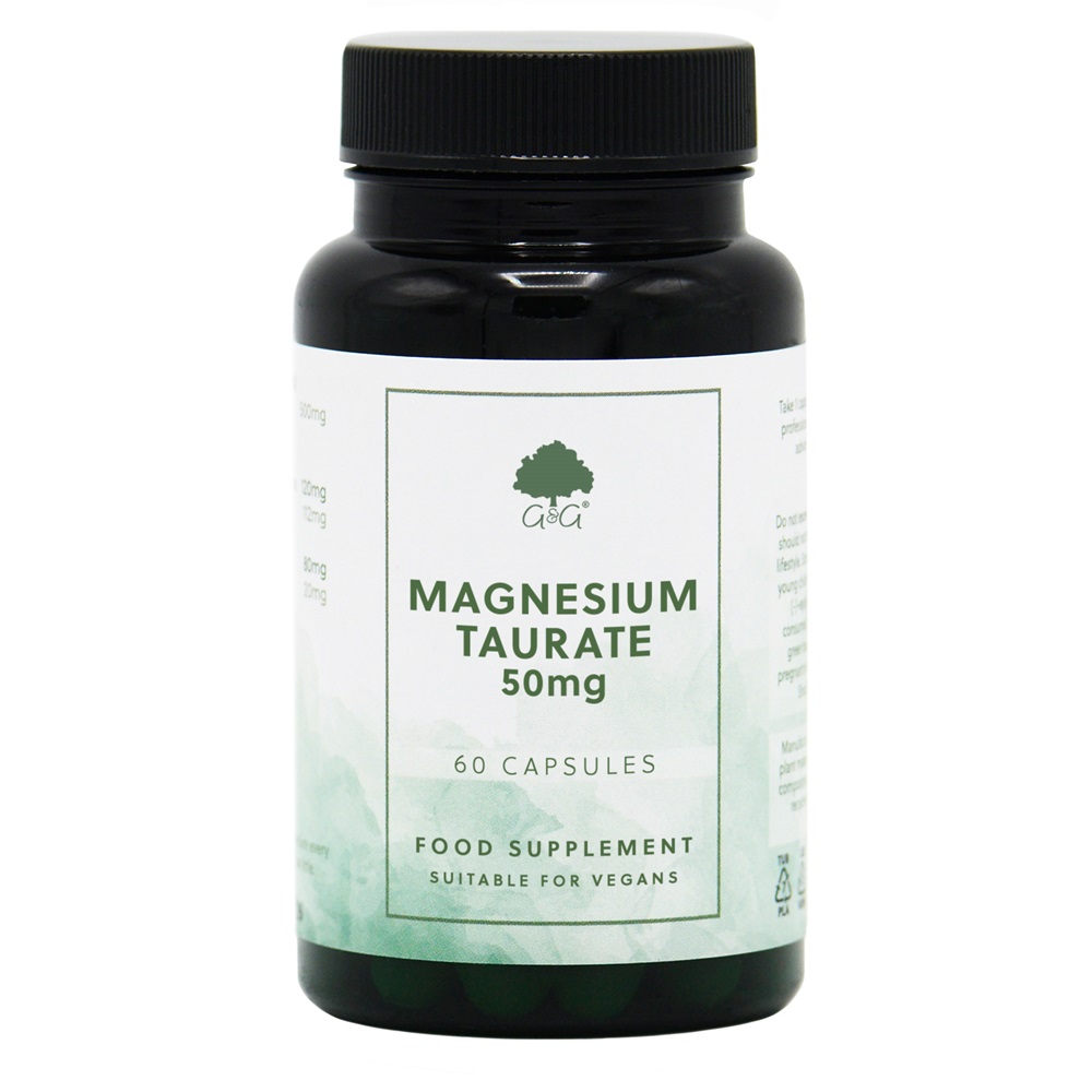 Magnesium Taurate 50mg - 60 Vegan Capsules